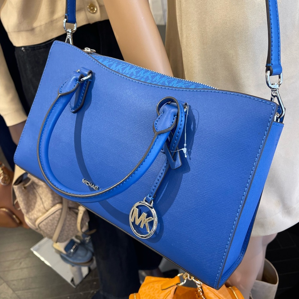 MICHAEL KORS Arden Md Top-Zip EW Leather Tote Crossbody Satchel
Galaxy Blue 
NWT - Picture 16 of 16